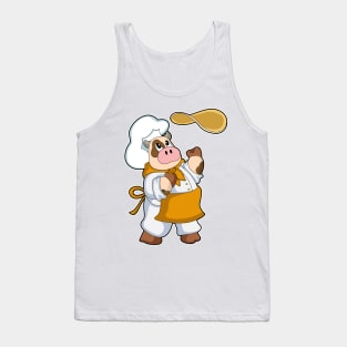 Cow as Cook with Dough Tank Top